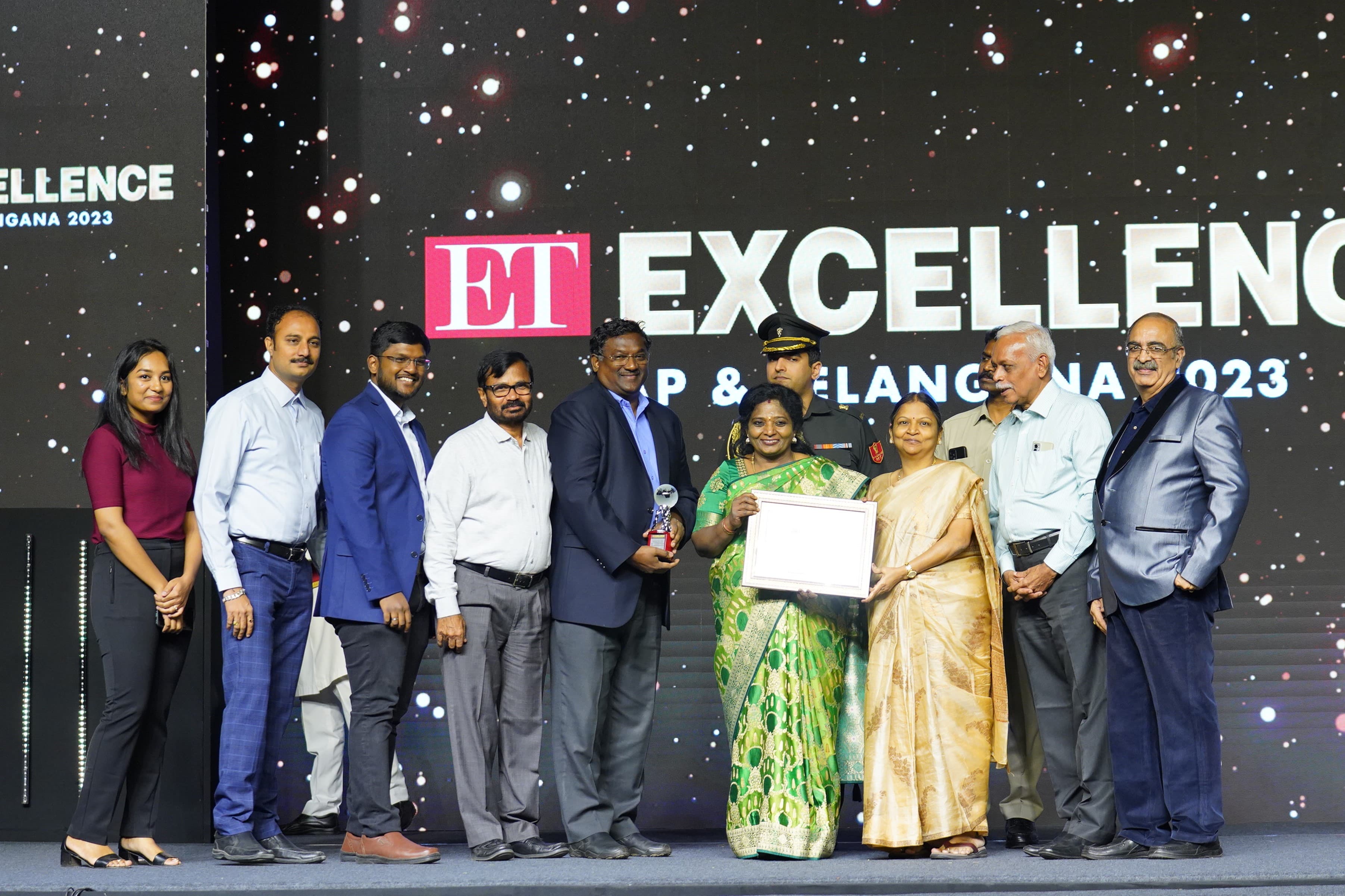 Grip team receiving ET Excellence AP and Telangana recognition in 2023